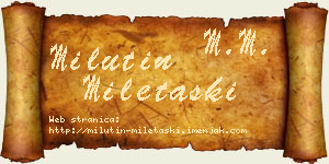Milutin Miletaški vizit kartica